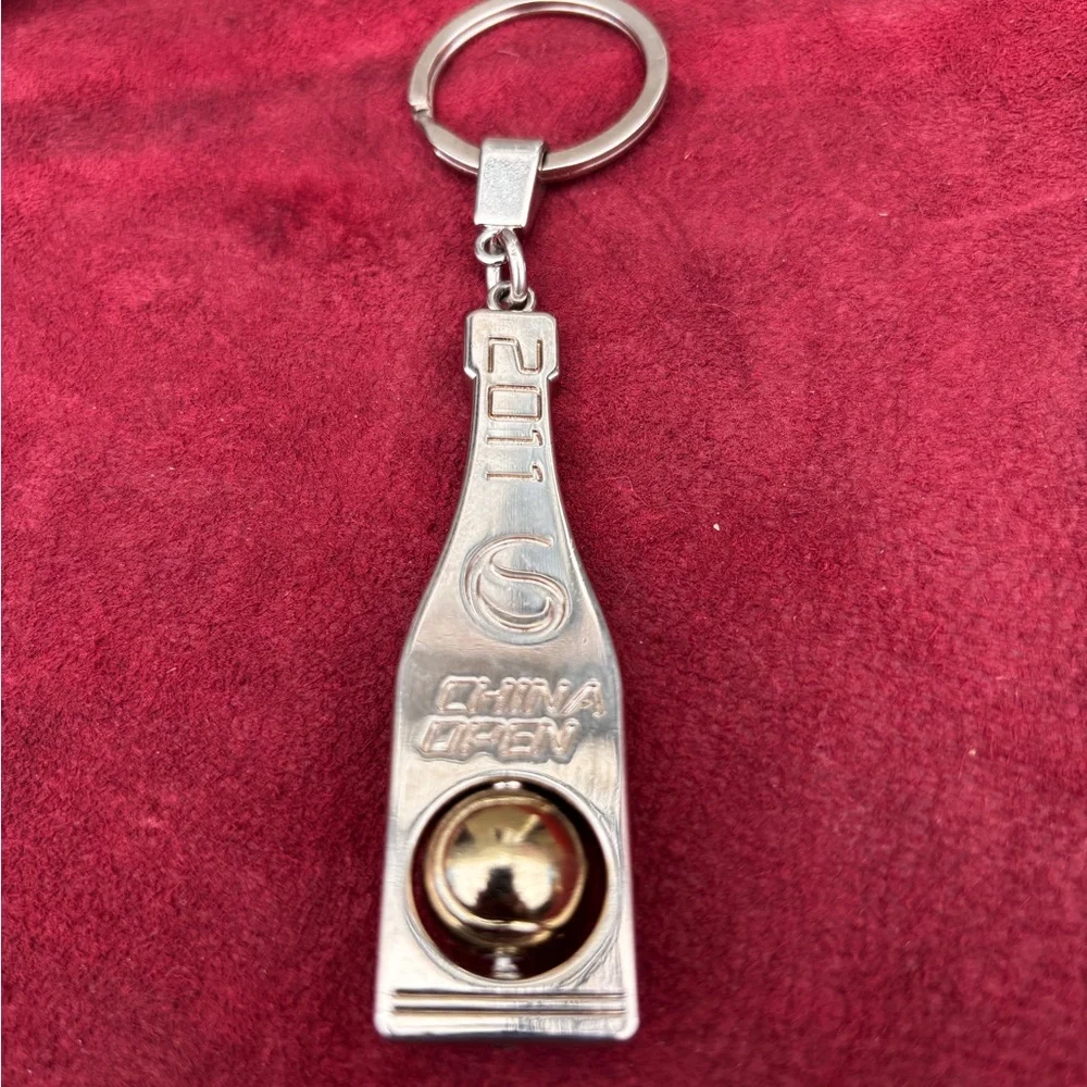 2011 China Open Silver Keychain with Gold Ball Accent